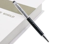 Penna a sfera touch capacitiva con cristalli naturali neri e finitura nera lucida ed elegante - Ossidiana 1.0
