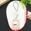 Miniature resin fish charm in red and white colors for phone or car keychain - Orange White Fish (Phone Strap)