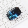 Portable silver metal pill box featuring a colorful cat and butterfly painted lid - Style 1-Cat & Butterfly
