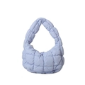 Light blue quilted puffy cloud bag with soft pleated texture and top handle design - 20*14*6 / Light Blue