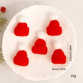 Set di 5 mini cappelli di Natale in maglia rossa con pompon per decorazioni festive - 5 Pezzi / Rosso