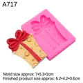 Pink silicone bow gift box mold for DIY aromatherapy candle making and cake decor - 3# Gift Box / Pink