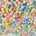 Macaron colored 4mm glass beads with solid painted finish for DIY jewelry crafts - Macarons
