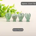 Hand-carved green fluorite crystal angel figurine standing 2.5cm tall for protection - Green Fluorite