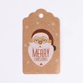 Dettaglio dell'etichetta regalo in carta kraft con Babbo Natale e testo augurale - Testa di Babbo Natale (Carta Kraft)