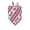 Christmas dog bandana with festive reindeer and snowflake patterns on red black plaid fabric - 01 Striped Deer