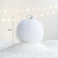 Boule de Noël blanche 8cm en mousse avec texture duveteuse et détails scintillants - Boule Enveloppée de Tissu Blanc 6 pièces