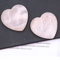 Set of two heart-shaped natural rose quartz stones with polished pink crystal finish - Pink Aventurine