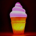 Ice cream cone night light with purple top and orange glowing base for kids - Pink Ice Cream