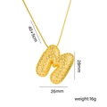 Puffy gold-plated brass balloon letter M necklace with sparkling pavé cubic zirconia - M