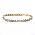 Elegant gold-tone alloy bracelet with sparkling rhinestone inlay from a fashion watch set - Gold Bracelet