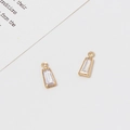 Ciondolo a trapezio dorato con micro zirconi per creazione gioielli fai da te e orecchini - 30# Trapezio Ciondolo Singolo (3*9mm)
