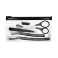 4-piece black stainless steel eyebrow grooming set with trimmer, scissors and tweezers - 65113 Black 4-Piece Set