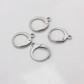 Polished silver metal lever back earrings accessories with small connector rings - Steel