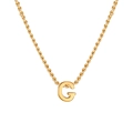 Gold plated stainless steel twist chain necklace featuring a polished letter G pendant - Letter G