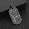 Colgante militar de acero negro con grabado de superhéroe para regalo del día del padre - Solo Colgante (Sin Cadena) / Negro