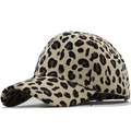 Casquette de baseball en velours côtelé imprimé léopard pour femme, design chaud d'automne - 56-61CM Réglable / Camel