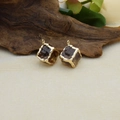 Vintage style brown resin square pendant with gold metal edges for DIY jewelry crafts - Coffee