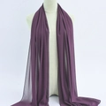 Elegant deep purple chiffon hijab scarf with delicate pearl textured bubble finish - 58