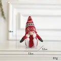 Gnomo de Navidad rojo y gris con gorro de punto y barba blanca, adorno colgante de 14cm - Gnomo de Navidad Rojo 14CM