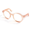Retro round champagne resin sunglasses for dogs and cats with transparent lenses - Tea Color Round