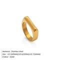 Anillo de sello ancho de acero inoxidable bañado en oro de 18K para hombre y mujer - US 5 (49mm) / Dorado