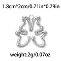 Anhänger Schmetterling aus 304 Edelstahl, hohl, Größe 1.8x2cm und Gewicht 2g, Silber - Abstrakte Blütenblatt-TP0541 / Silber