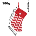 Calza di Natale in maglia a onde bianche e rosse con pompon decorativi, lunga 39 cm - Motivo a Onde Rosso e Bianco