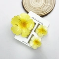 Frangipani hair clip set in bright yellow marble finish, includes three pieces - Large Claw Clip And Small Hair Clips / Cabbage Rose Yellow