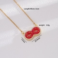 Collana placcata oro 18 carati con ciondolo infinito e pietre di zircone rosso - Rosso