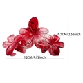 Grote donkerrode doorschijnende bloemen haarklem met vintage bloemblad design 12cm - 12CM Rood