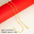 Gold plated bead and tube necklace for women 0.21x45cm size with S-hook clasp - Bead and Cylinder Chain