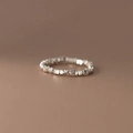 Silberring mit unregelmäßiger Textur und einzigartigem matten Finish aus Metall - S925 Silber Voll Zerstoßenes Silber Perlenring / 925er Silber