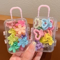 Mini-Haarklammern-Set in Macaron-Farben mit Blumenformen in Koffer-Box - Blumen + Herz Clips 20 Stk. Beutel