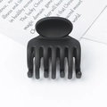 Minimalist black matte hair claw clip for girls, featuring a sleek resin multi-tooth design - PC Material / Matte Black