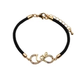 Minimalist infinity love bracelet with gold-plated copper and colorful zircon stones - Love Letter Infinity / Black