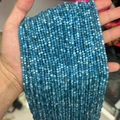 Polished lake blue natural faceted stone beads for jewelry making projects - Blue Apatite 3mm
