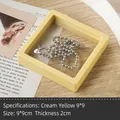 Creamy yellow PE film jewelry storage box 9x9cm for dustproof earring display - 9*9cm / Cream Yellow