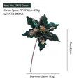 Dunkelgrüne Samt-Poinsettie mit goldenem Glitzerrand für die Weihnachtsbaumdeko - Durchmesser 28CM / Dunkelgrün