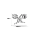 Orecchino a stella in argento con zircone per cartilagine e spirale, misura 0,8 cm - 1# Forma a Stella e Bobina - Argento