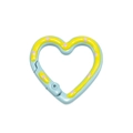 Light blue heart-shaped carabiner with yellow wave stripes and pink polka dot pattern - Blue Base