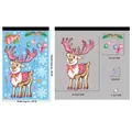Cartoon reindeer and snowflake Christmas window stickers set in pink and blue, 20x30cm - BQ471 Cute Reindeer