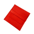 Square red microfiber jewelry pouch with flap closure for ring and necklace storage - Flip-top Style / Red