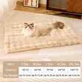 Beige pluche huisdiermat voor honden en katten, maattabel S-XXL, warm en zacht slaapbed - XL / Beige