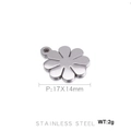 Silver hollow flower pendant in stainless steel, 17x14mm floral diy jewelry accessory - Stainless Steel / Silver Hollow Flower (KLJ313-Z)