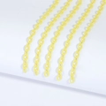 Detailed close-up of 6x8mm light yellow acrylic O-chain links for jewelry making - 38cm Length/5Pcs Pack / Yellow