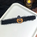 Halloween-Spitzenarmband mit glitzerndem Kürbis und schwarzem Hexenhut-Dekor - 1# Kürbis Hut Klapparmband