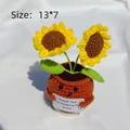 Handmade crochet sunflower potted plant with Thank You For Helping Me Grow card - Positive Potted-Deep Pot Double Head Sunflower