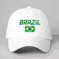 Witte baseballpet met Brazilië letters en vlag, verstelbare sportieve pet - Verstelbaar / Wit