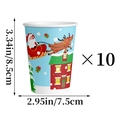 Gobelet en papier de Noël avec Père Noël et rennes ensemble de 10 pièces - Gobelets en Papier Motif Père Noël